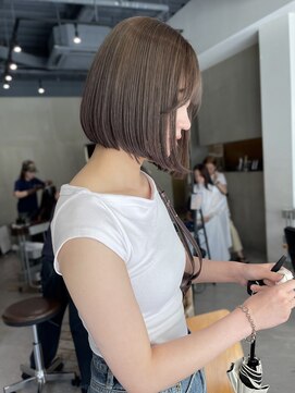 ヘアー アイス ルーチェ(HAIR ICI LUCE) ブリーチなしダブルカラー/オリーブグレージュ/レイヤー/林