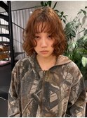 韓国/顔周りレイヤー/ダブルカラー/ベージュ/長岡/縮毛矯正