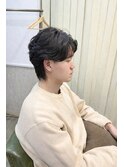 毛流れセンターパートフェザーパーマ