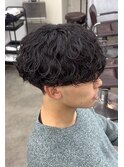 重め 波巻きパーマ マッシュ