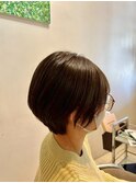 ミルクティーブロンド/ダークブルー/デジタルパーマ/摂津本山