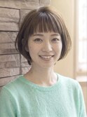 30代40代大人可愛いショートボブ　ひし形ボブ　パッツン