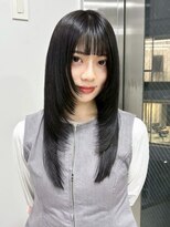 Valone Tokyo レイヤーカット/韓国ヘア/髪質改善【12/1NEW OPEN（予定）】&nbsp;ba14346_暗髪アッシュ顔周りロングレイヤー髪質改善韓国レイヤー