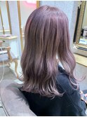 「ダブルカラー」ピンクグレージュ　倉敷美容室　nabla ナブラ