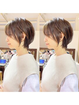 ネオリーブ モカ 川崎チネチッタ店(Neolive mocca) 大人可愛い小顔丸みショートボブサイド 似合わせベージュ 川崎