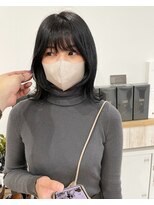 カミエ(kamie)&nbsp;＊ちょいウルフ フェイスレイヤー 伸ばしかけボブ 三宮美容室