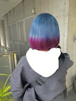ガルボ ヘアー(garbo hair)&nbsp;ケアブリーチ　水色　ピンク　裾カラー　グラデーション