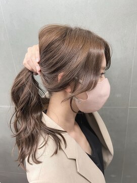 ジエクト カナウ(The Ect canow) カーキグレージュ/大人ガーリー/フェザーバング/大人巻き