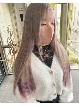 ガルボ ヘアー(garbo hair) ハイトーン 裾カラー 10代 20代