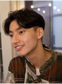 フェザーパーマ毛流れヘアセンターパートニュアンスパーマ原宿