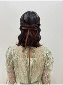ハーフアップアレンジ　ヘアアレンジ