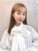 「シースルーバング×ナチュラルストレート」