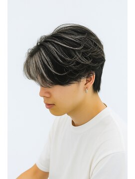 トゥーン 川崎店(TOON) メンズウルフ/ホワイトメッシュ/センターパート