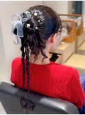 タイトカチモリ風ヘアアレンジ　～結婚式お呼ばれヘア～