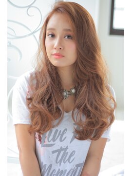 アンジュ ヘアー(Ange hair) ニュアンスロング　ハイトーン無造作グラマラスカール