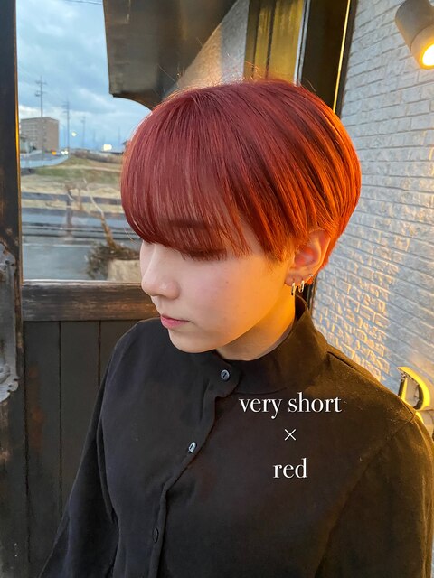 red×韓国マッシュショートスタイル