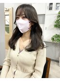*韓国風セミロング フェイスレイヤー 小顔 シースルー 天王寺