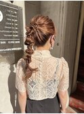 結婚式ヘアセット×編みおろしstyle