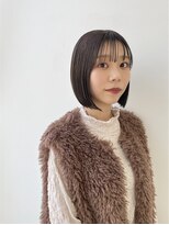 マッシュ(MASHU)&nbsp;まろやかマロンベージュ ナチュラルボブ ぱっつん前髪◎20代30代