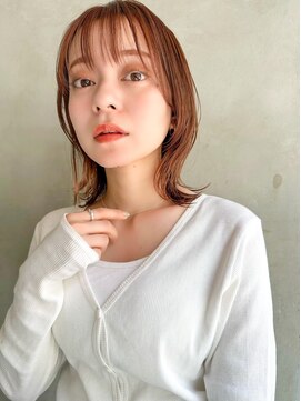 シエスタ(Siesta) 【siesta】京都河原町　大人ウルフボブxアプリコットベージュ