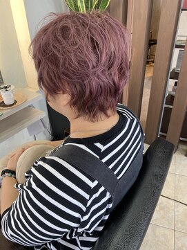 マイノリティー 石橋店(Minority) ショートウルフ　秋色　ハイトーンカラー