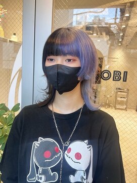 アソビセカンド 原宿(ASOBI 2nd) ダブルカラー/黒髪/ボブルフ/ネビージュ/原宿/前髪/ウルフカット