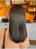 艶髪 ロング 髪質改善カラー 縮毛矯正 質感ストレート