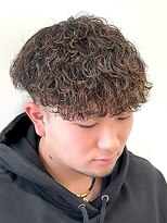 イーストハムアネーロ(EAST HAM anello) メンズカット/ニュアンススパライルパーマ/ブラウン
