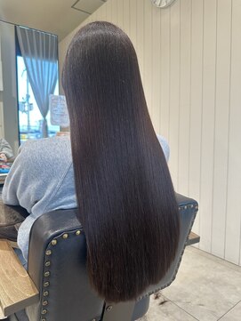 エクファ ヘアエステアンドスパ(ex-fa hair esthe&spa) ワンホンレイヤー/ミルクティーブロンド/ダークブルー/草津/栗東