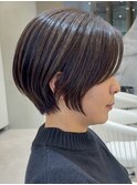 表参道白髪ぼかしウルフショートヘアッシュグレージュ30代40代
