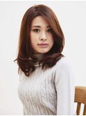 かき上げ前髪の素敵な大人かわいいやわカールスタイル【平塚】