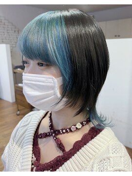 ザ カラー ラボ(THE COLOR LABO) フェイスフレーミング インナーカラー ターコイズブルー