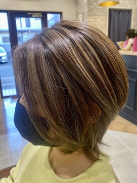 ジェービーヘア 稲毛(jb hair) 菱形くびれショートウルフ☆インナーグレージュ/ピンクベージュ