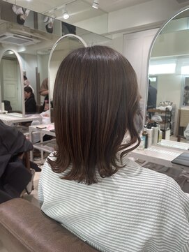 フォルテ 横浜店(FORTE) ミディアムヘア、ショコラベージュ、ボブルフ、ベビーバング