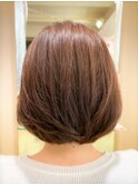 30代40代大人かわいいボブ　ミルクチョコレート,ふんわりカール
