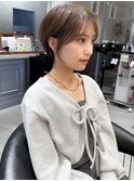 愛されショートくびレイヤーオリーブベージュ