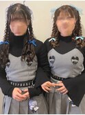 *.ハーフツイン編みたらし.+