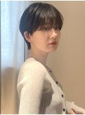 丸みショートマッシュショートコンパクトショート前髪あり透明感