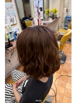 ら・ぽーる ガーネットブラウン+シャドウパーマ