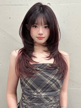 シーク 天神(SEEK) 松尾菫菜/レイヤーカット/レッドカラー/韓国ヘア