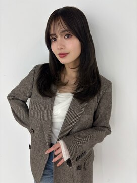ユーフォリア 青山(Euphoria) 10代20代30代大人かわいい暗髪艶感レイヤー×シースルーバング