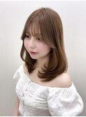 オリーブグレー/韓国風巻き/レイヤーカット/くすみベージュ/横浜