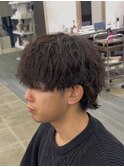 メンズパーマツイストスパイラルパーマ波巻きパーマウルフパーマ