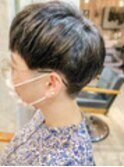 髪質改善デジタルパーマミニウルフくすみブルーテラコッタ(所沢)