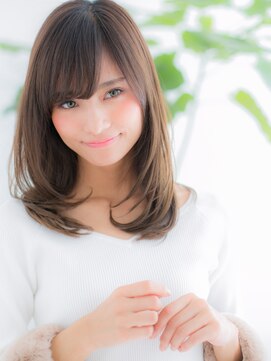 レアワンハナレ センター北美容院(lea/1 HANARE) センター北/髪質改善/うる艶髪!斜めバング×ロングレイヤーb