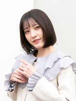 ミュラ(mulah)&nbsp;顎ラインストレートボブ＊アッシュブラックシースルーバング