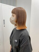 シーラス(cirrus)&nbsp;【mori担当】暖色ミルクティーベージュ×オレンジ裾カラー20代