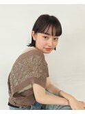 外ハネボブ レイヤーカット 大人ショート ニュアンスカラー
