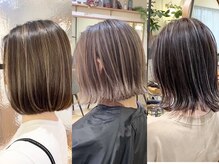 ハイライトカラーはロングヘアだけじゃない！ボブでも圧倒的に可愛いハイライトカラー☆門前仲町ボブ