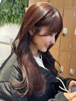 ビューブルー 亀戸錦糸町(VIEW BLUE)&nbsp;美髪カールシアーカラーピンクブラウンエアリーロングセミディ